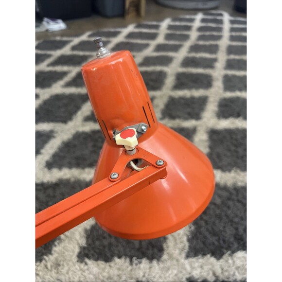 LEDU Orange Desk Lamp Articulated Draft Architect Lamp MCM Vintage NO BASE - Picture 16 of 16